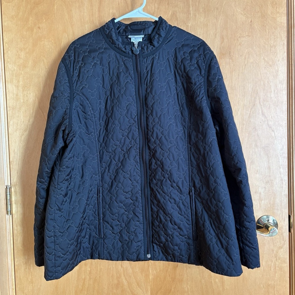 Disney Parks Black Lightweight Mickey‎ Mouse Quilted Jacket with Pockets XXL - Picture 3 of 12